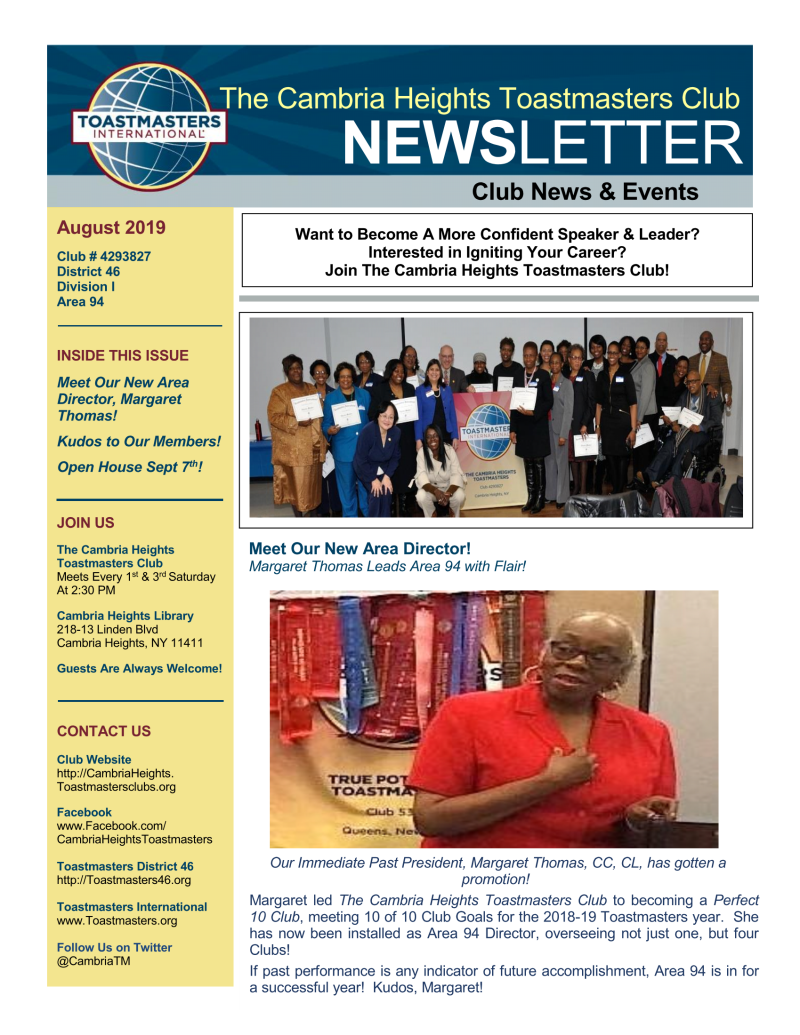 August 2019 Page 1